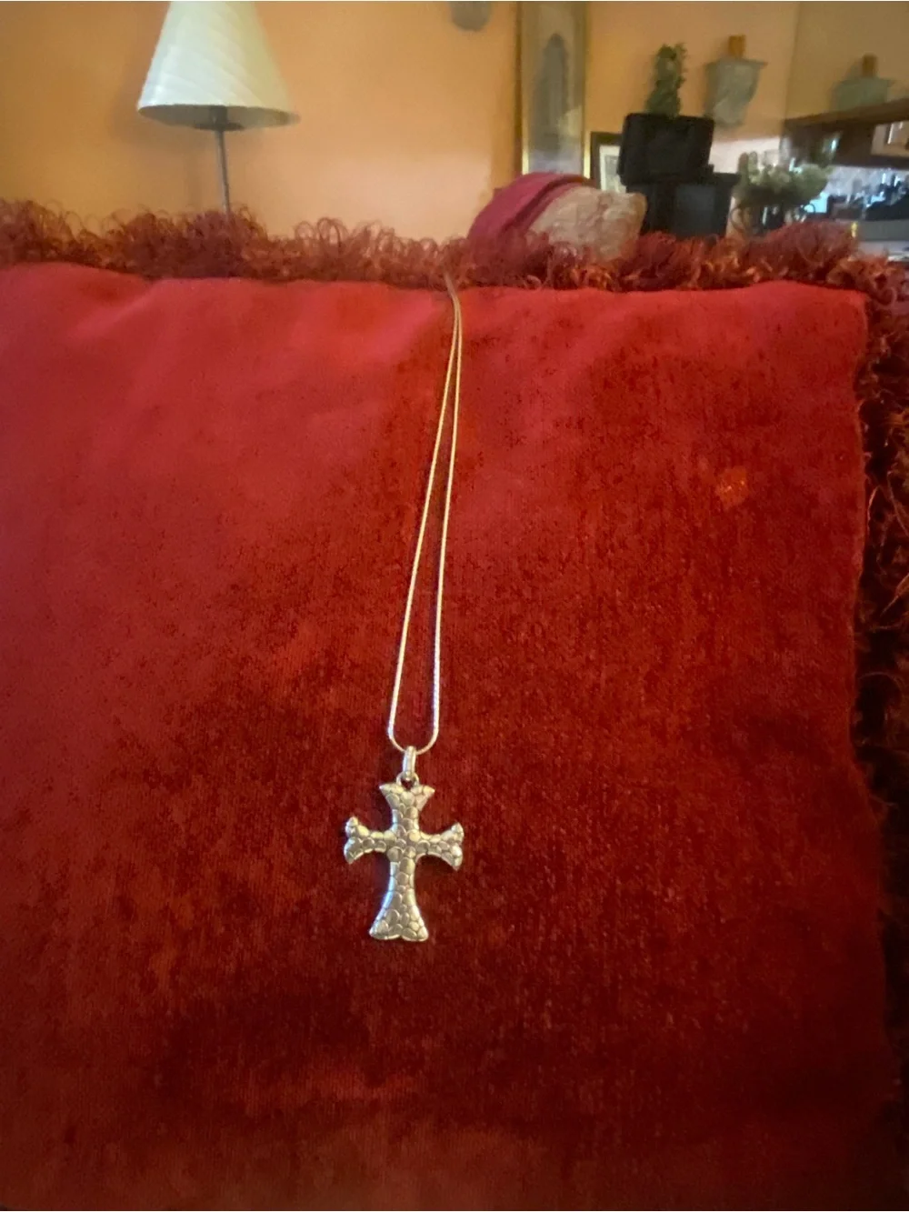 Brighton Faith Rock Silver Cross Pendant Necklace